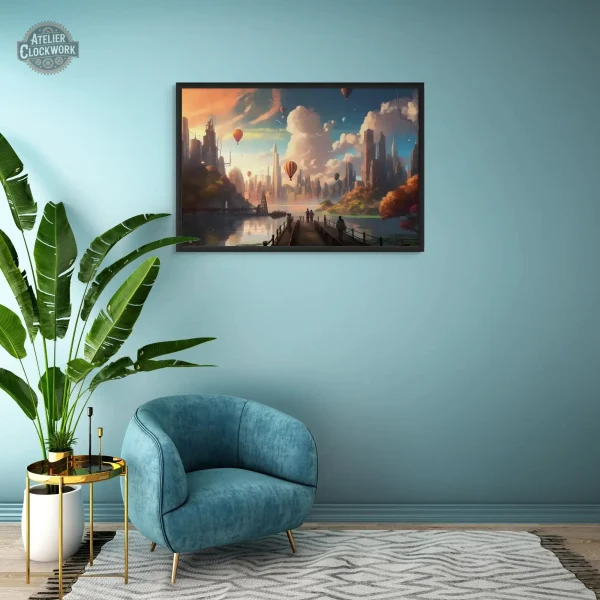 Tableau steampunk avec éléments de fantasy