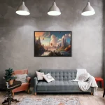 Décoration murale steampunk, paysage mystique
