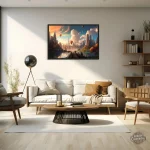 Tableau vibrant de style steampunk et fantastique