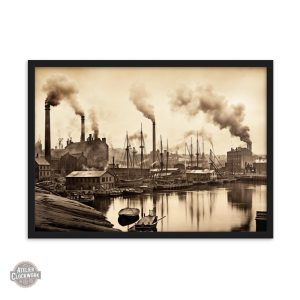 Tableau moderne en noir et blanc, style industriel