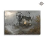 Illustration d'un paysage mystérieux dans le style Steampunk
