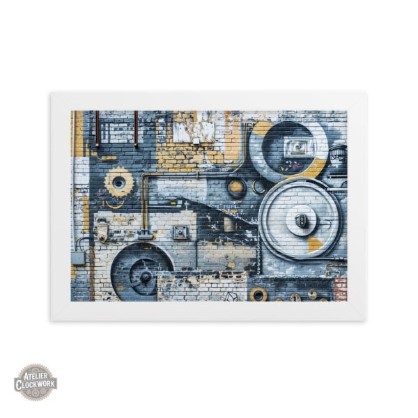Art mural évoquant l'univers steampunk