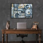 Art mural steampunk avec motifs mécaniques