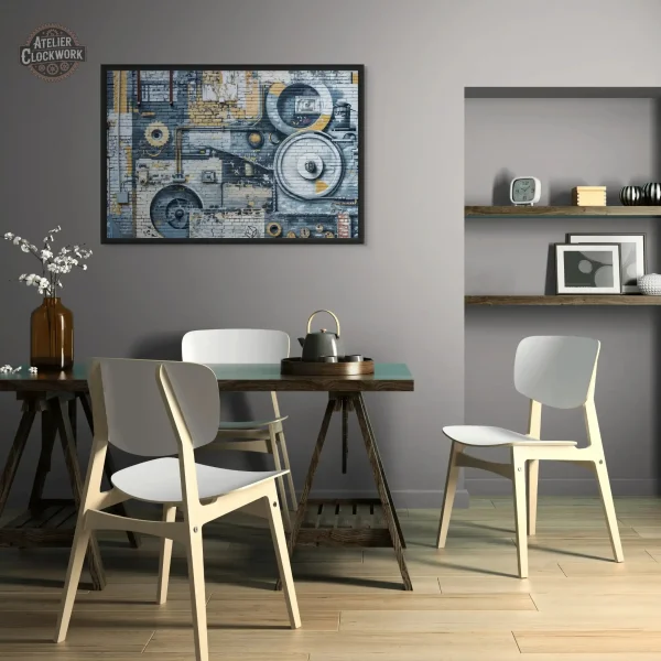 Peinture aux éléments steampunk raffinés