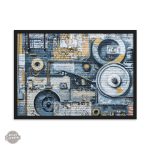 Peinture sur toile au design mécanique