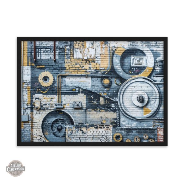 Peinture sur toile au design mécanique