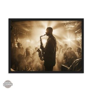 Tableau artistique rétro sur la musique jazz