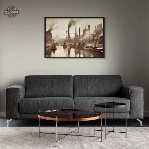 Tableau artistique au charme vintage industriel
