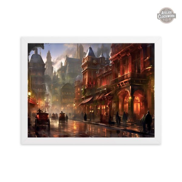 Tableau représentant une ville steampunk