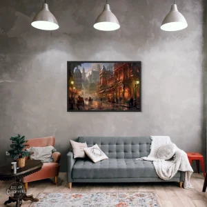 Illustration Steampunk de ville futuriste
