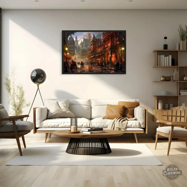 Vue artistique d'une métropole steampunk