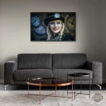 Illustration d'une fille steampunk pour décoration intérieure