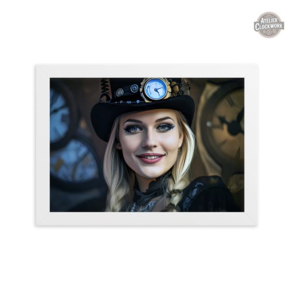 Décoration murale steampunk avec une charmante fille
