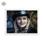 Tableau inspiré du steampunk, jeune femme captivante