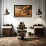 Œuvre d'art steampunk avec éléments futuristes