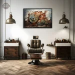 Art mural industriel avec design steampunk