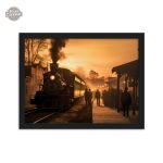 Art mural steampunk avec locomotive