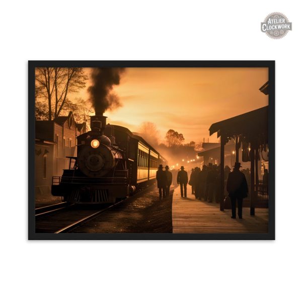 Tableau train à vapeur style victorien