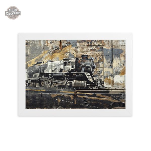 Tableau créatif illustrant une locomotive