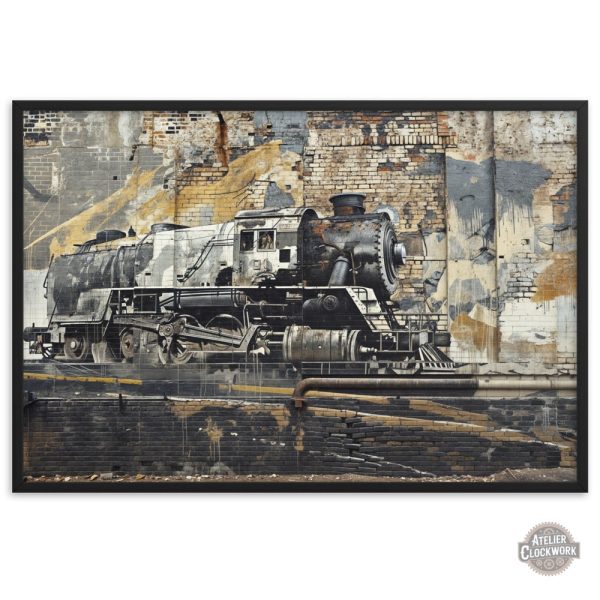 Art mural steampunk avec éléments industriels
