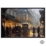 Tableau représentant une métropole Steampunk