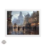 Tableau inspiré des cités anciennes en steampunk