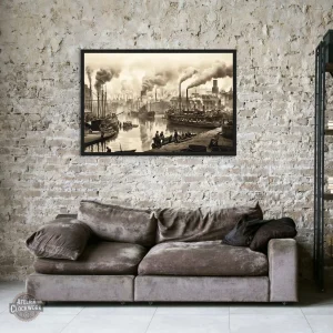 Tableau Vintage Industriel en noir et blanc