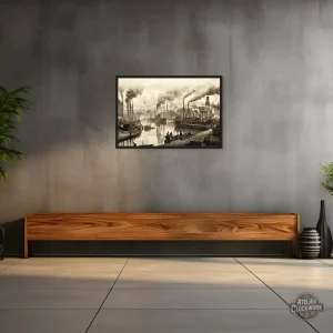 Art mural vintage avec design industriel