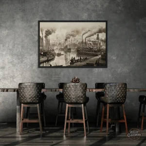 Tableau noir et blanc au style rétro