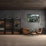 Art mural Steampunk avec voiture vintage
