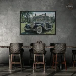 Tableau décoratif vintage de voiture élégante