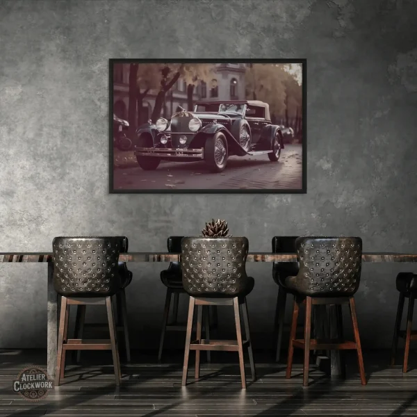 tableau-voiture-vintage-1 Tableau Voiture Vintage steampunk décoratif