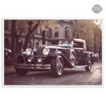 Illustration steampunk d'une voiture ancienne