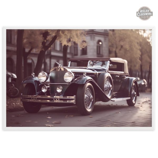 Illustration steampunk d'une voiture ancienne