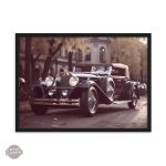 Dessin steampunk d'une voiture vintage