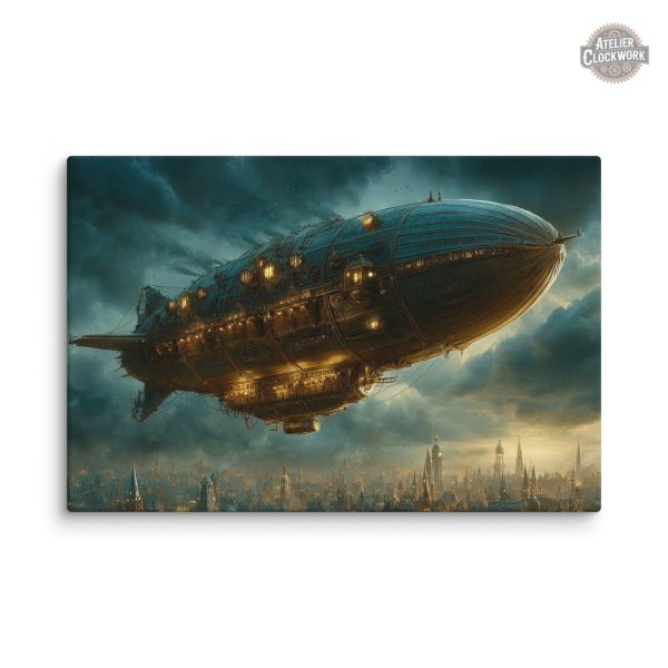 Tableau artistique steampunk avec motifs aériens