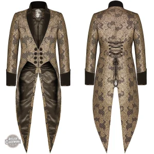 Redingote Gothique Brocart Or pour homme