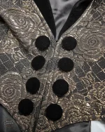 Manteau Steampunk Homme en brocart doré