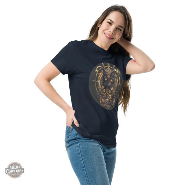 T-shirt chat noir, ambiance steampunk tendance