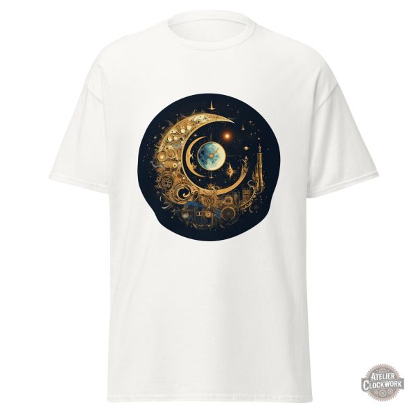 Tee Shirt avec illustration de lune steampunk