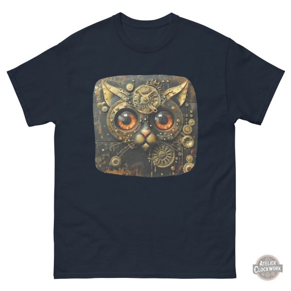 T-shirt motif chat inspiré du style steampunk