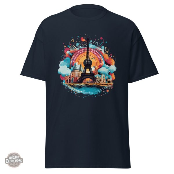 Tee Shirt avec illustration Steampunk de la Tour Eiffel