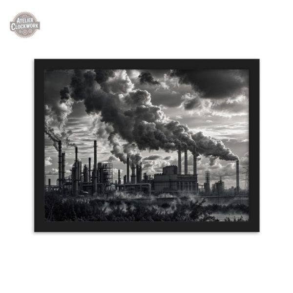 Affiche encadrée au style industriel moderne