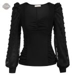 Blouse victorienne à manches légères