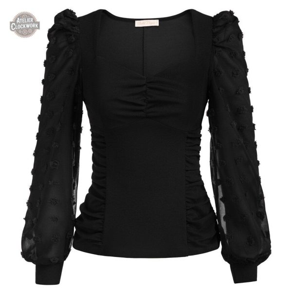 Blouse victorienne à manches légères