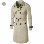 Trench coat noir avec détails vintage