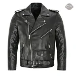 Veste de moto punk en cuir PU pour homme