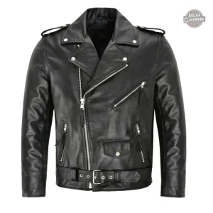 Veste de moto punk en cuir PU pour homme