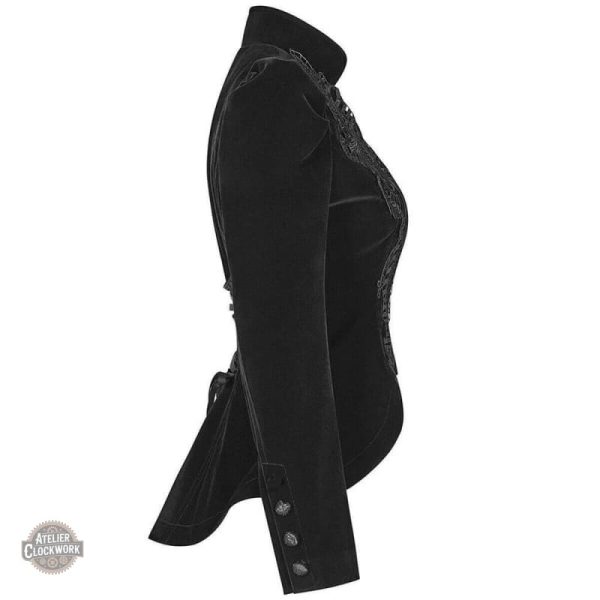 Veste noire femme, inspiration gothique et rétro
