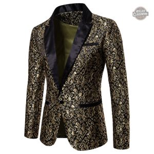 Veste dorée au style élégant et audacieux pour homme
